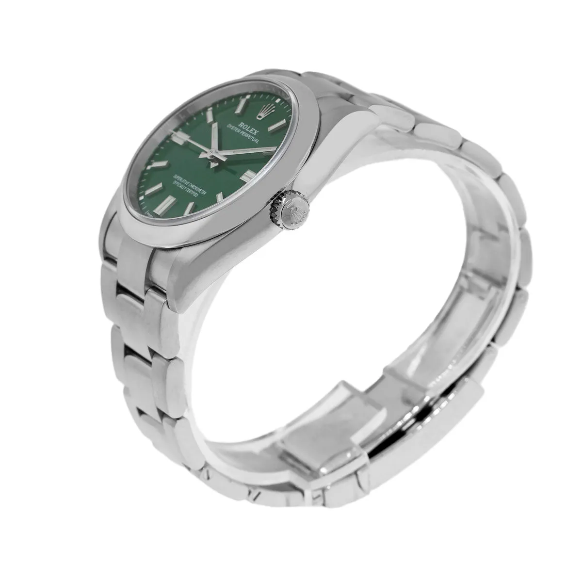 Rolex Oyster Perpetual 36mm Stainless Steel Green Index Dial & Smooth Bezel 126000