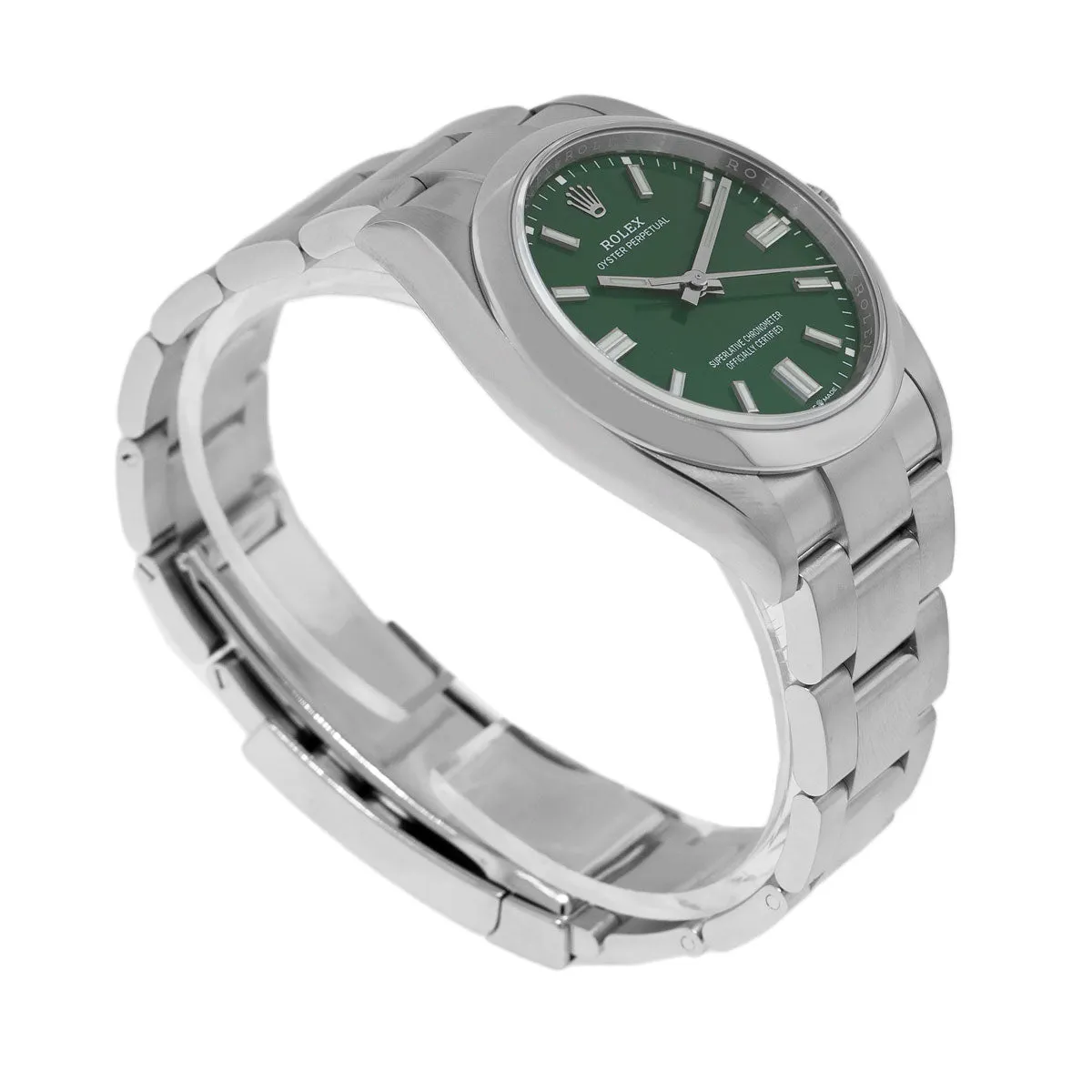Rolex Oyster Perpetual 36mm Stainless Steel Green Index Dial & Smooth Bezel 126000