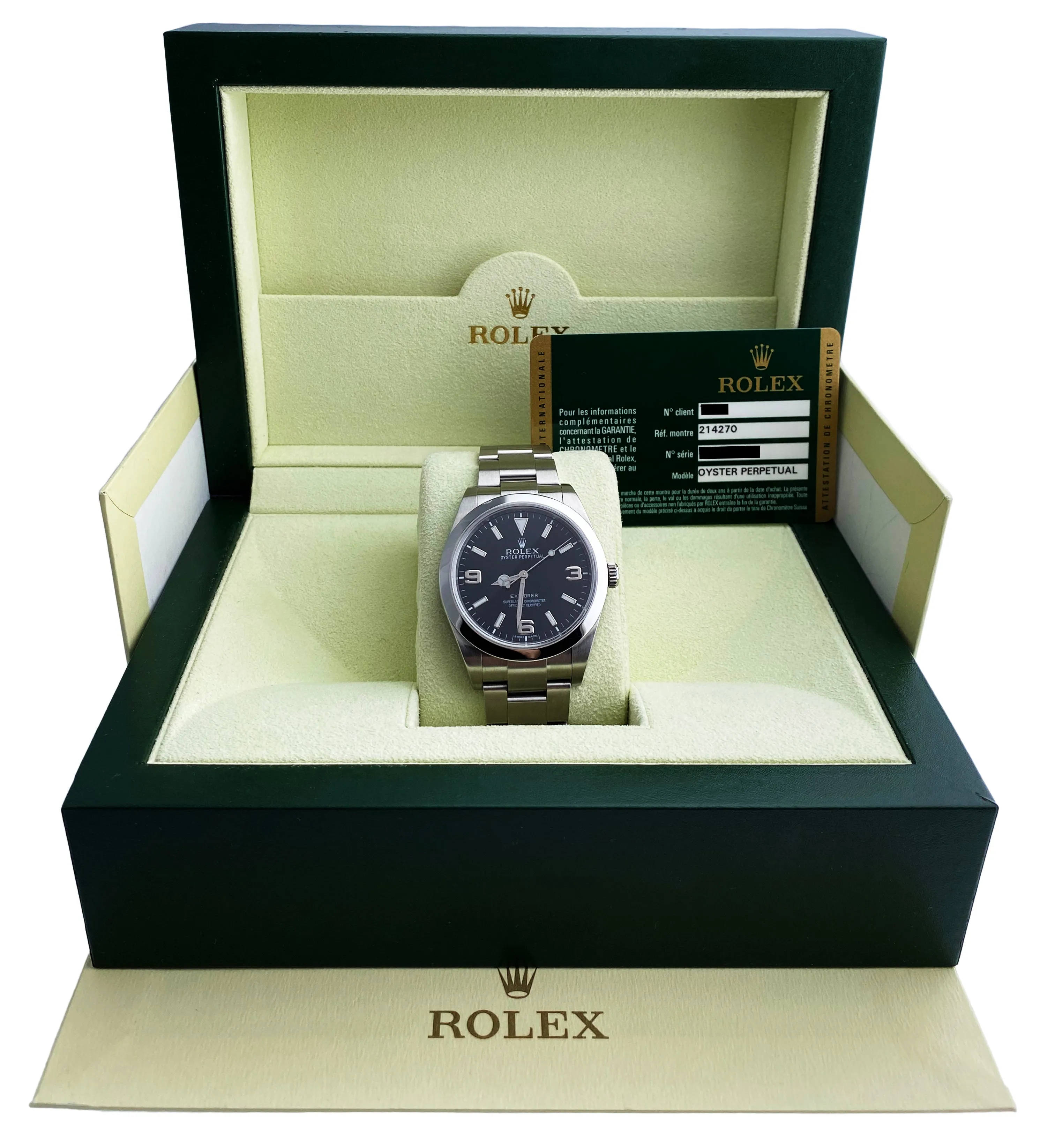 Rolex Oyster perpetual Explorer 214270 Mens Watch Box & Papers