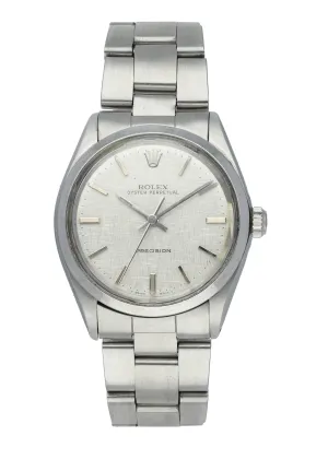 Rolex Oyster Perpetual Precision 5500 Linen Dial Watch