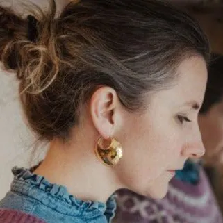 ROM ENAMELED CREOLE EARRINGS