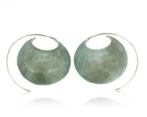 ROM ENAMELED CREOLE EARRINGS
