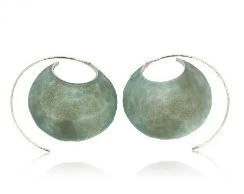 ROM ENAMELED CREOLE EARRINGS