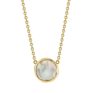 Round Cab Necklace - Moonstone