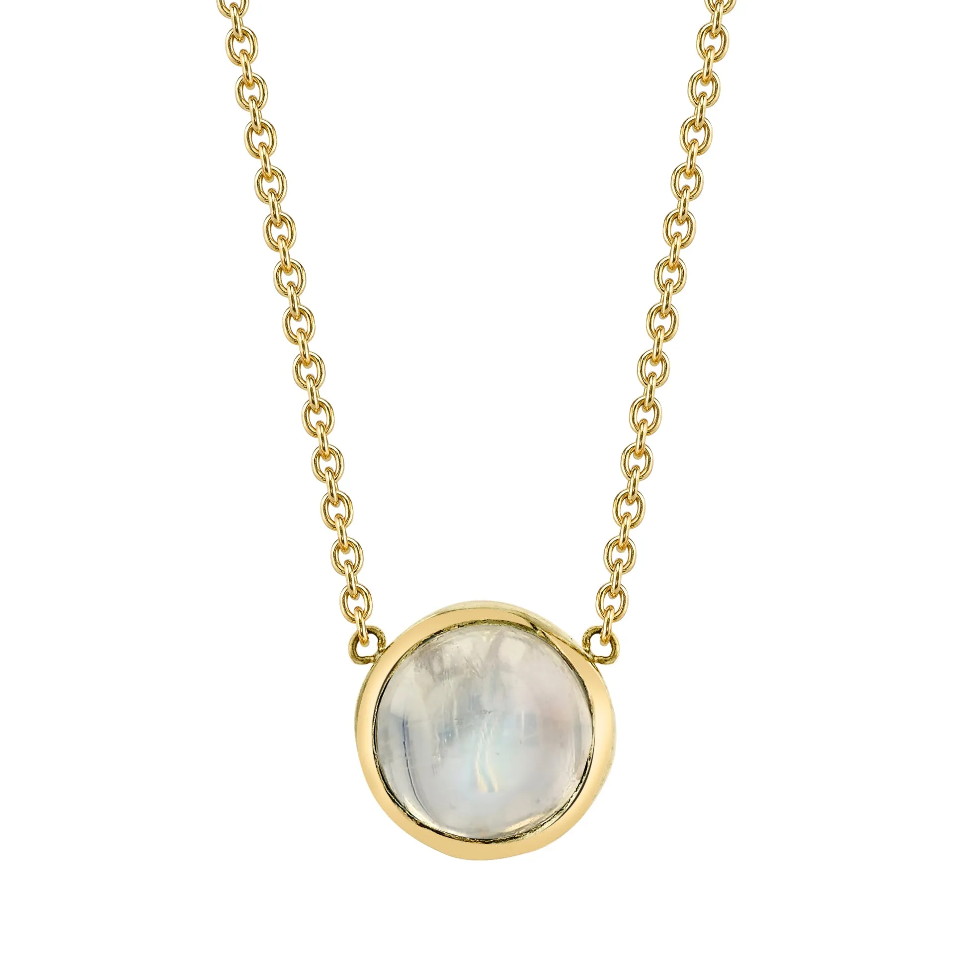 Round Cab Necklace - Moonstone