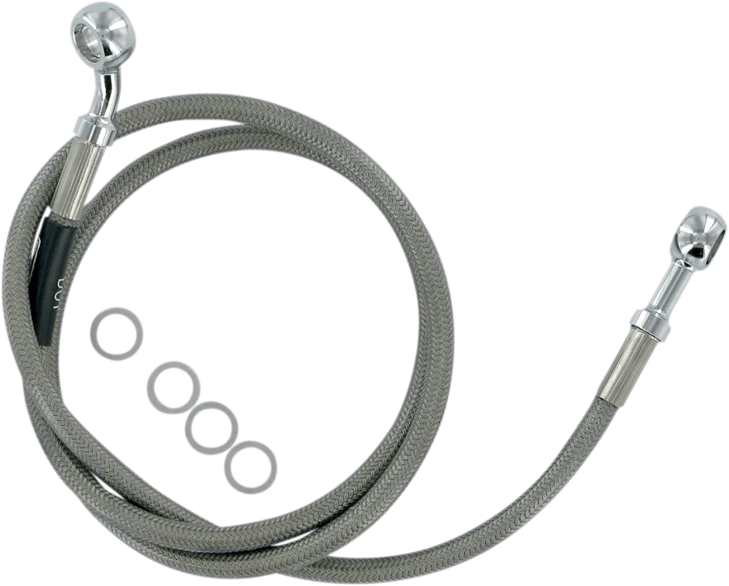 Russell R08782BC Extended Length Braided Front Brake Line Kit -  12in. Length Upper - Black