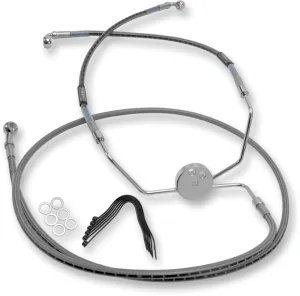 Russell R08794DS Braided Front Brake Line Kit - 41in. Upper Length - Stainless