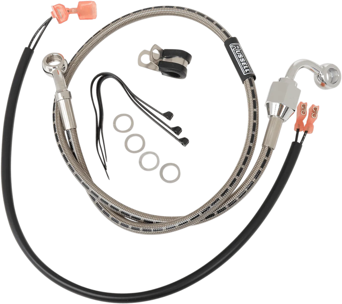 Russell R08835DS Braided Rear Brake Line Kit - Stainless