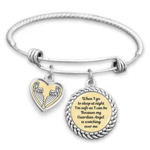 Safe As I Can Be Guardian Angel Charm Bracelet