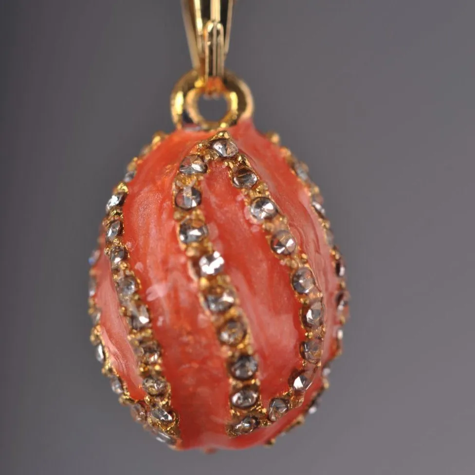 Salmon Spiral Egg Pendant Necklace