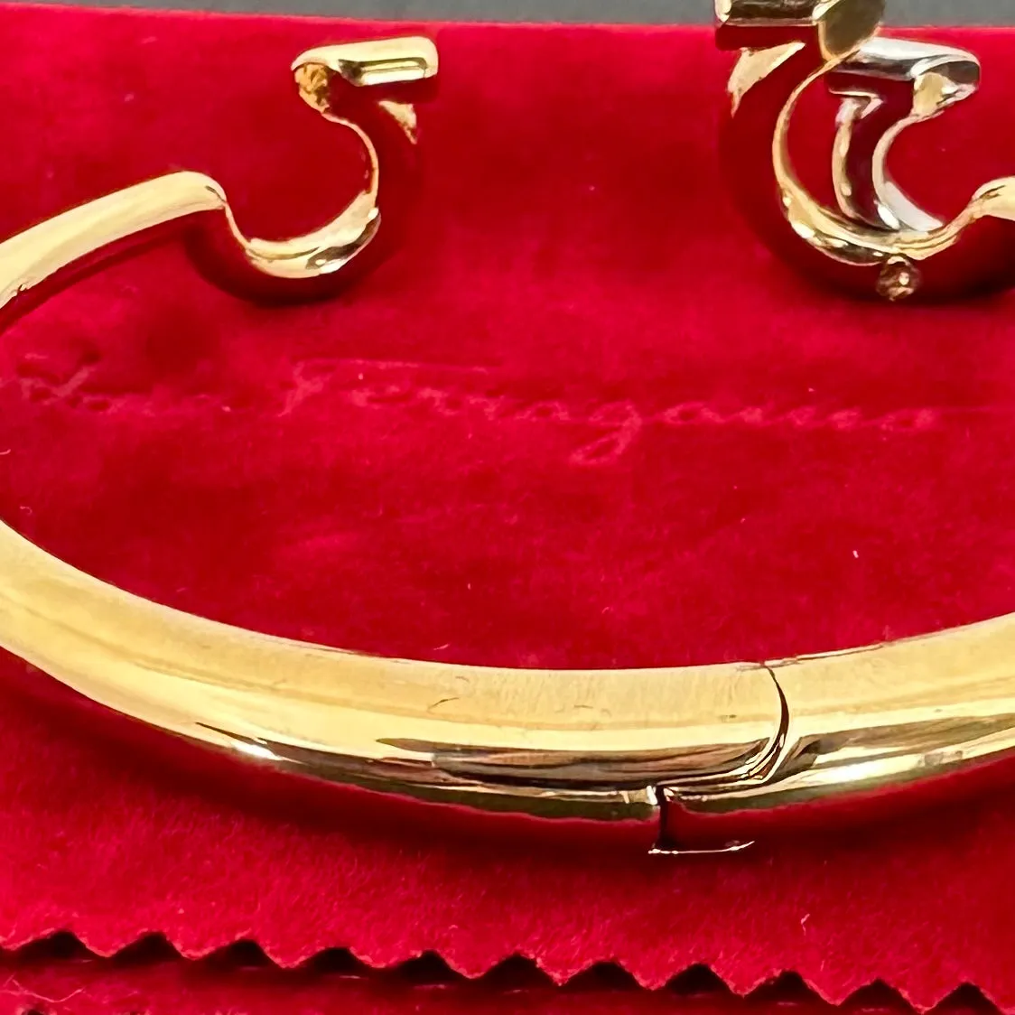 Salvatore Ferragamo Gancini Gold Cuff Bracelet