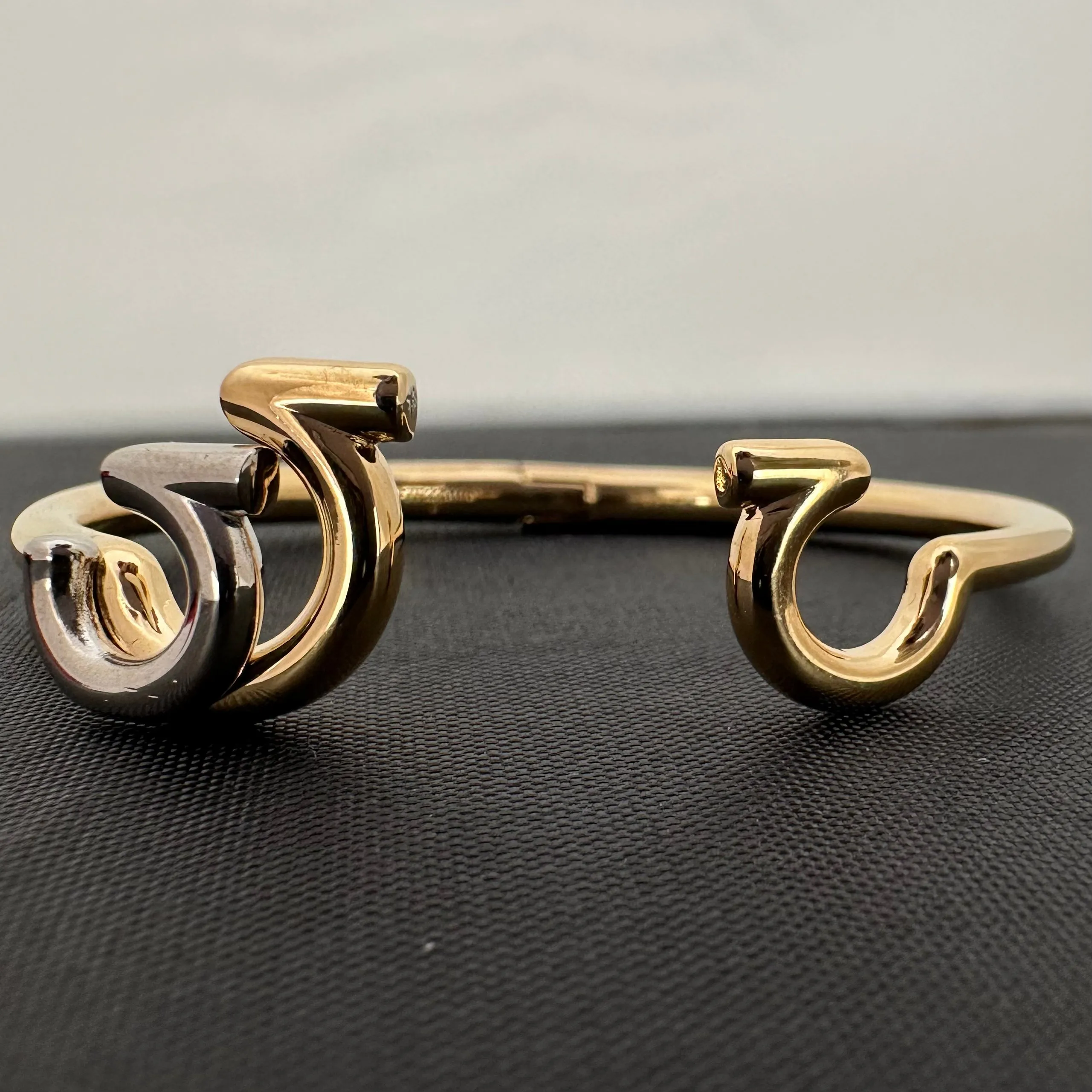 Salvatore Ferragamo Gancini Gold Cuff Bracelet