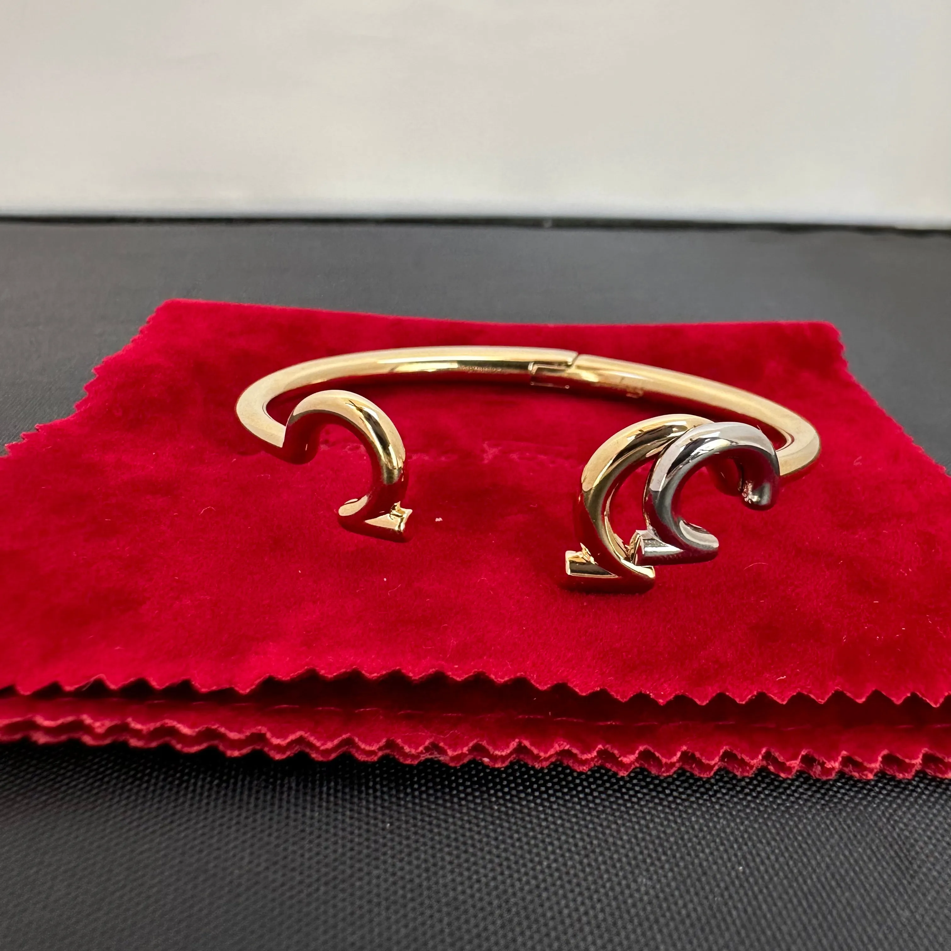 Salvatore Ferragamo Gancini Gold Cuff Bracelet