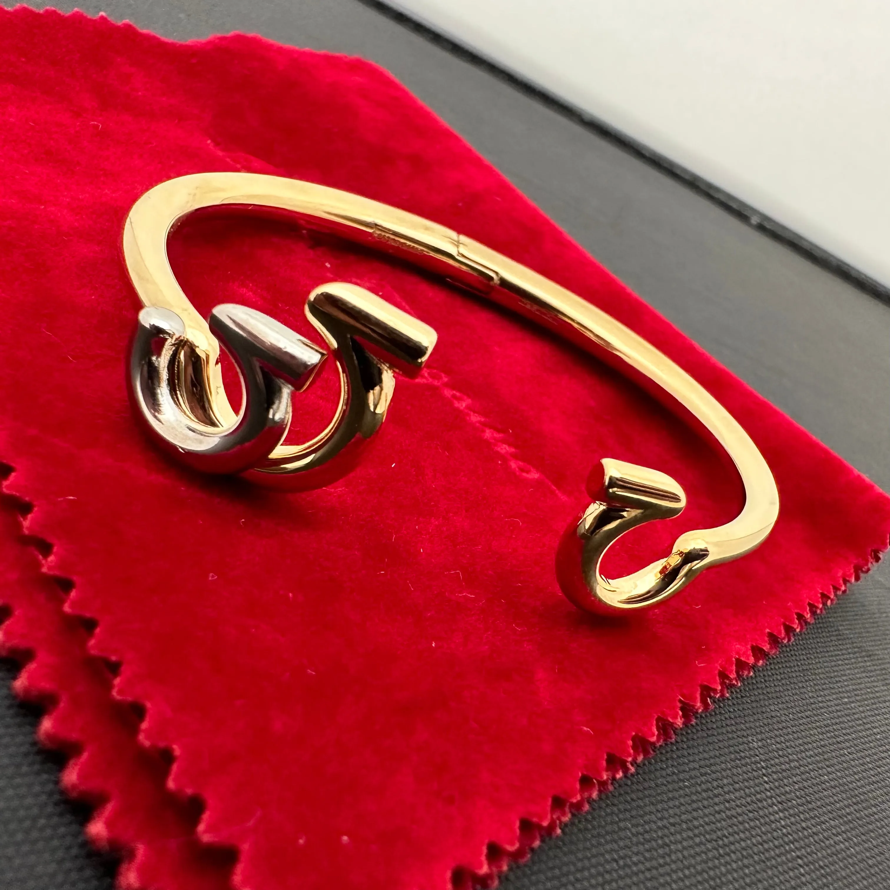 Salvatore Ferragamo Gancini Gold Cuff Bracelet