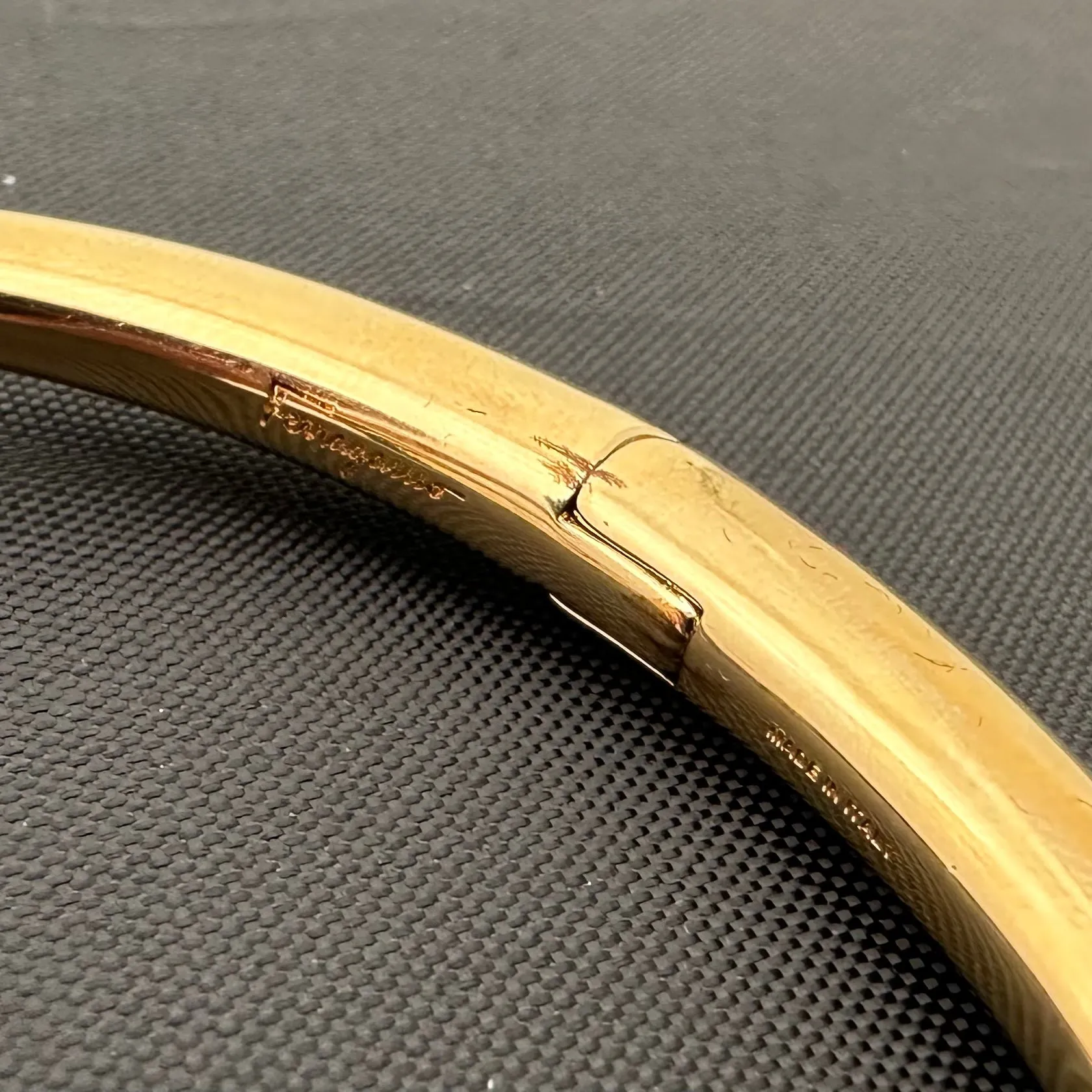 Salvatore Ferragamo Gancini Gold Cuff Bracelet