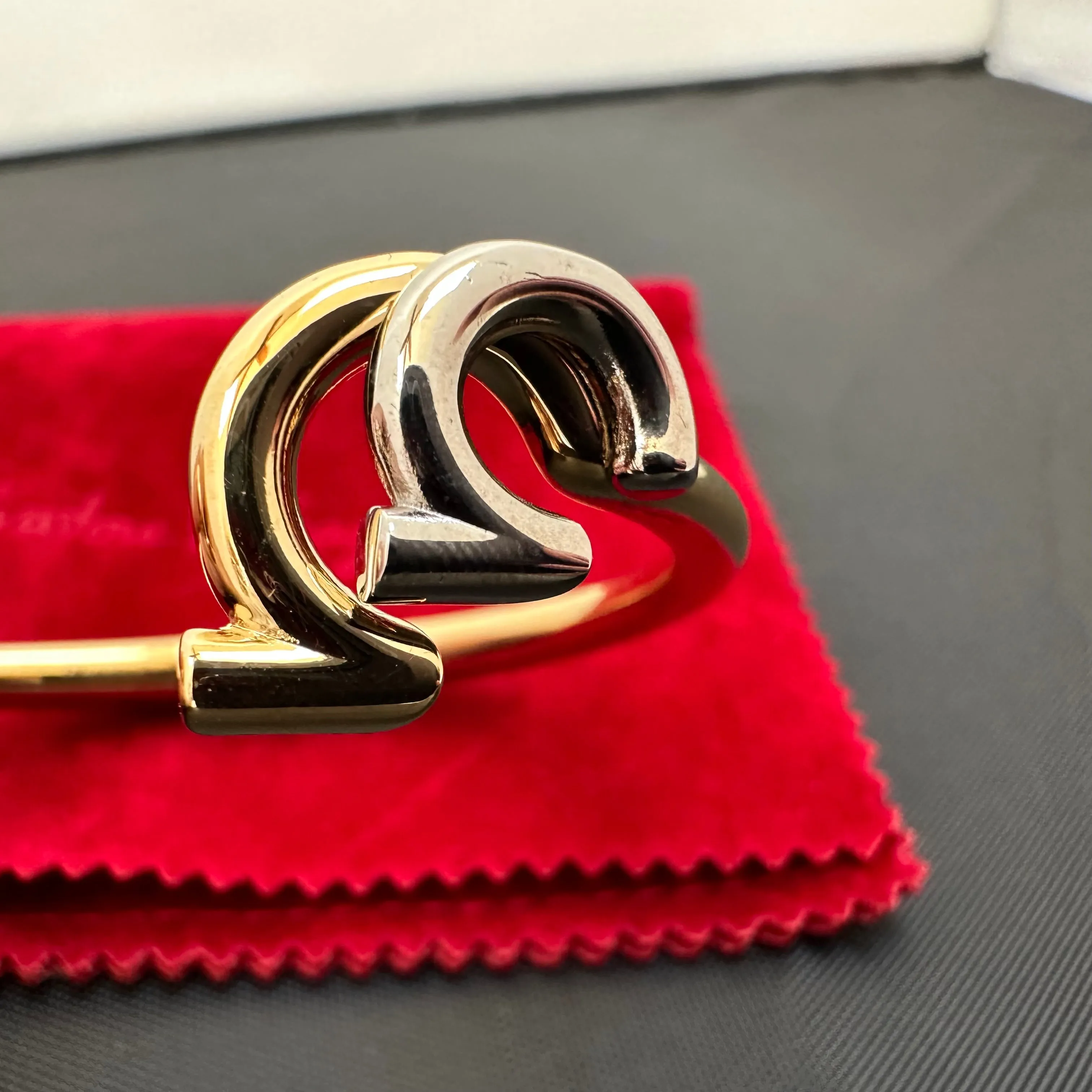 Salvatore Ferragamo Gancini Gold Cuff Bracelet
