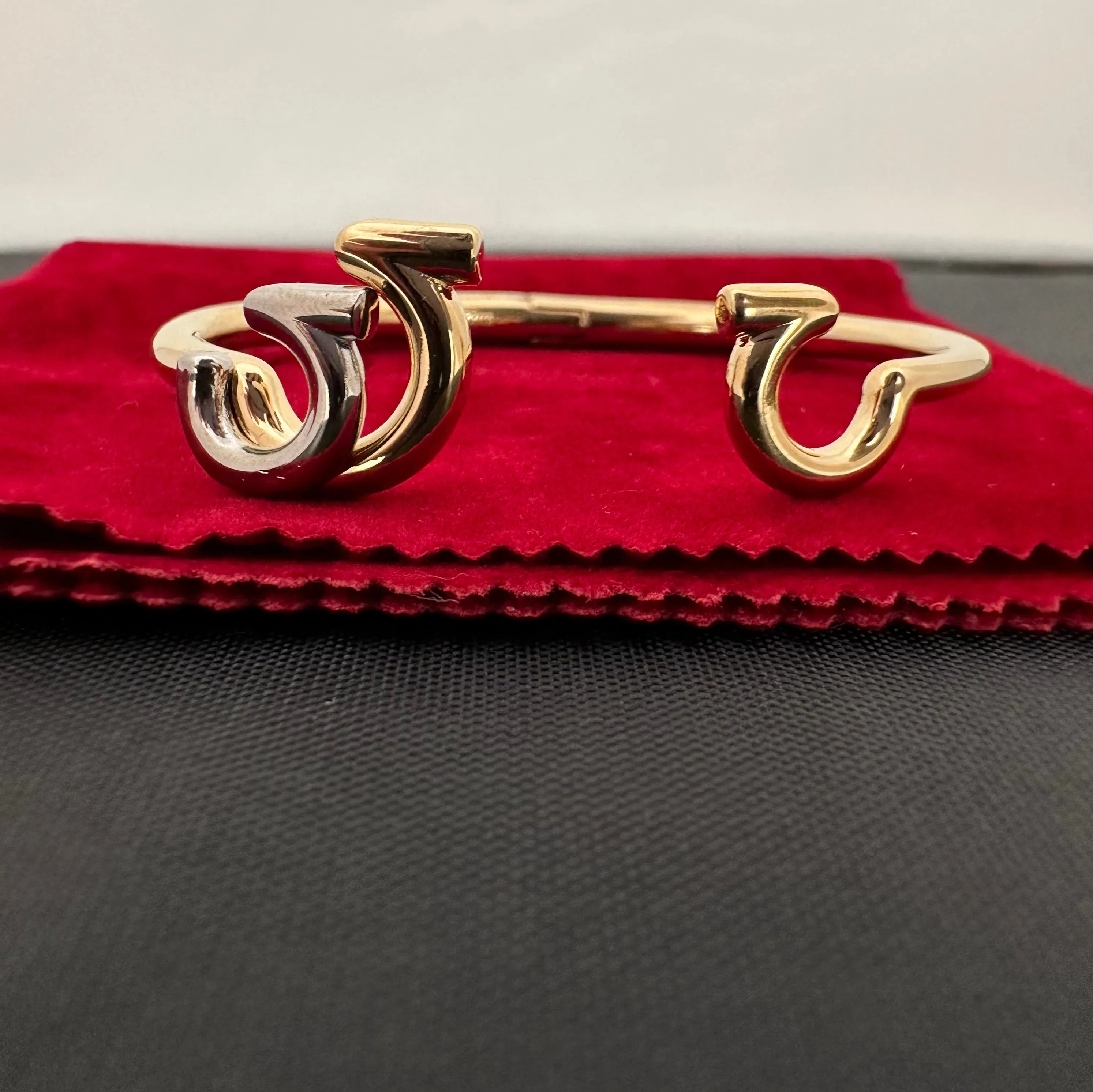 Salvatore Ferragamo Gancini Gold Cuff Bracelet