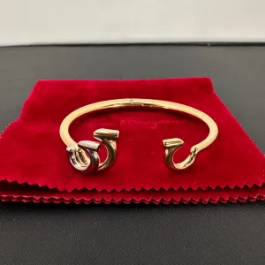 Salvatore Ferragamo Gancini Gold Cuff Bracelet