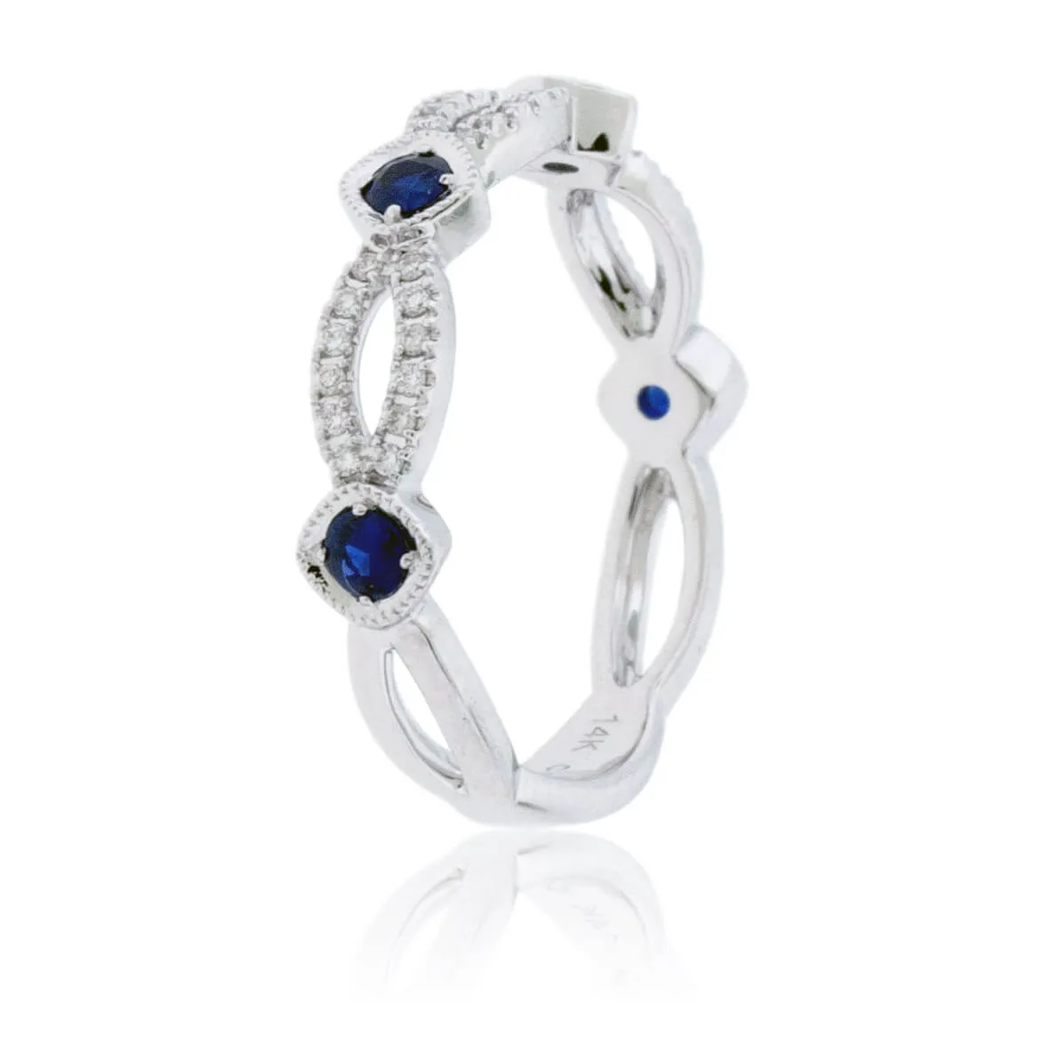 Sapphire Accented Diamond Band