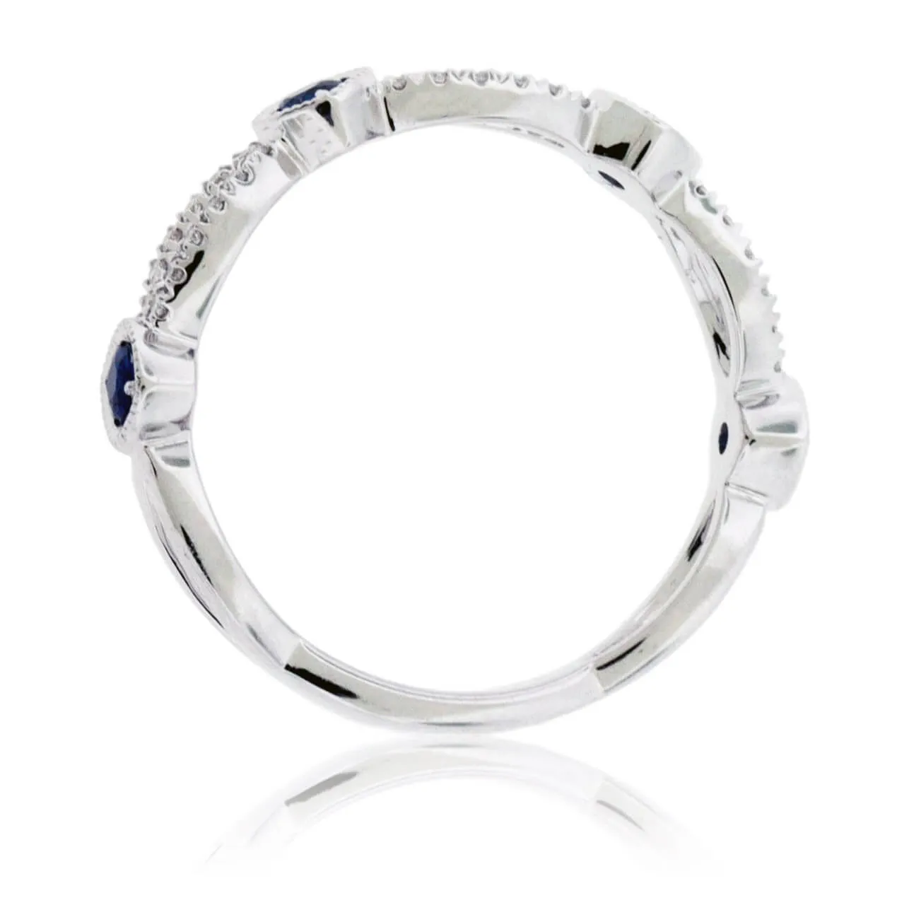 Sapphire Accented Diamond Band
