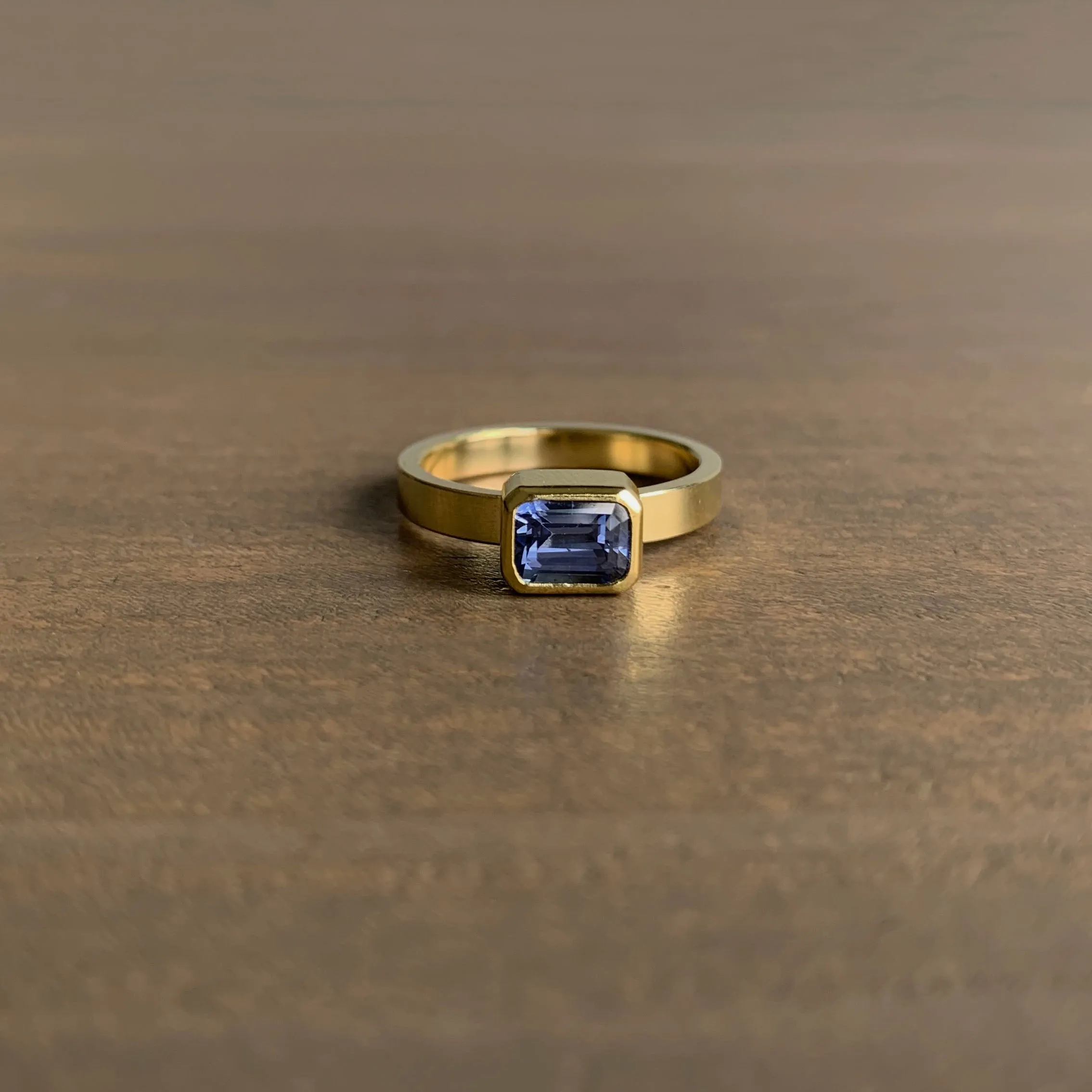 Sapphire Rectangle East-West Ring