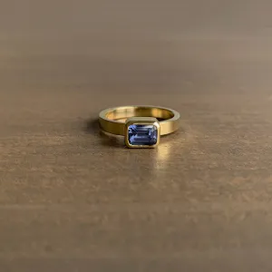 Sapphire Rectangle East-West Ring