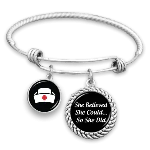 She Believed She Could So She Did Nurse Charm Bracelet