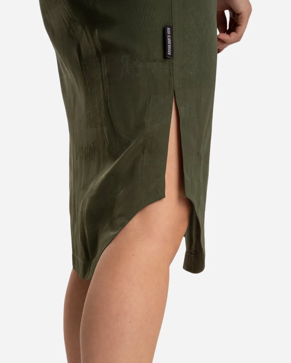 Shirt Dress - Green Tribal