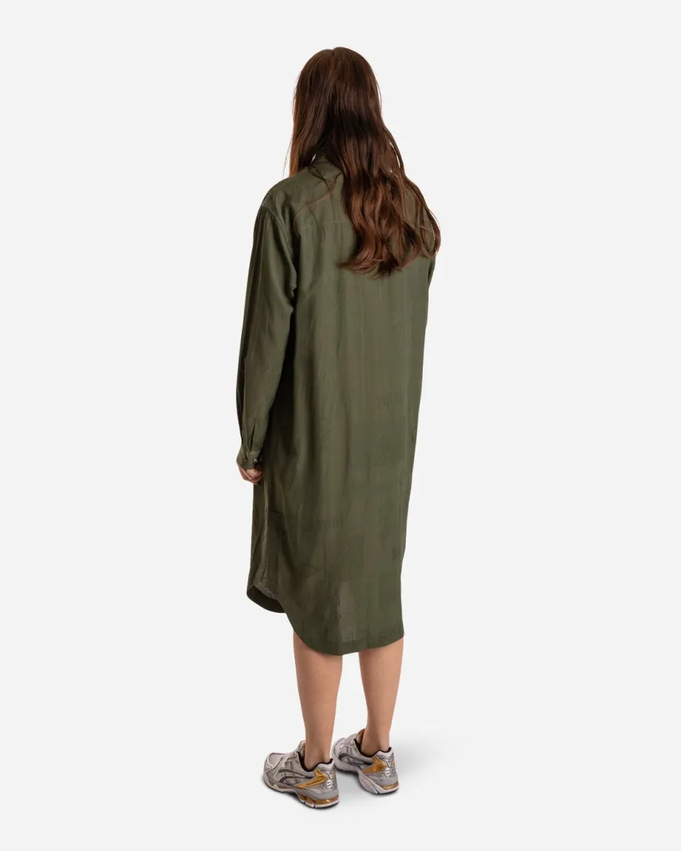Shirt Dress - Green Tribal