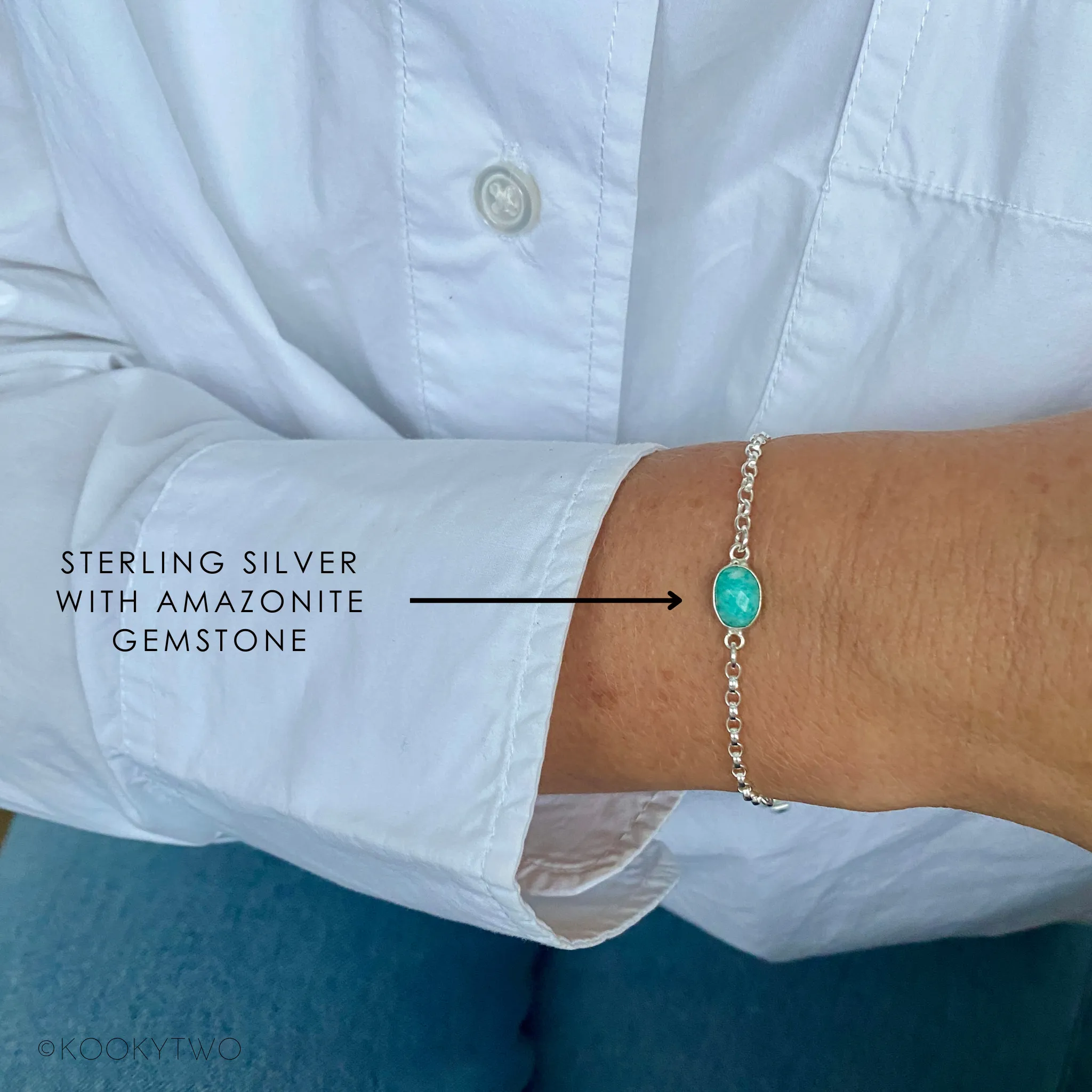 Silver Amazonite Chain Bracelet