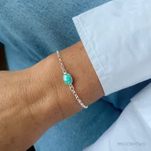 Silver Amazonite Chain Bracelet