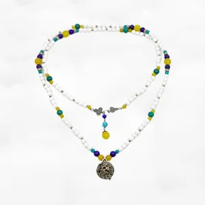 Silver Auspicious Cloud Locket Tridacna Necklace