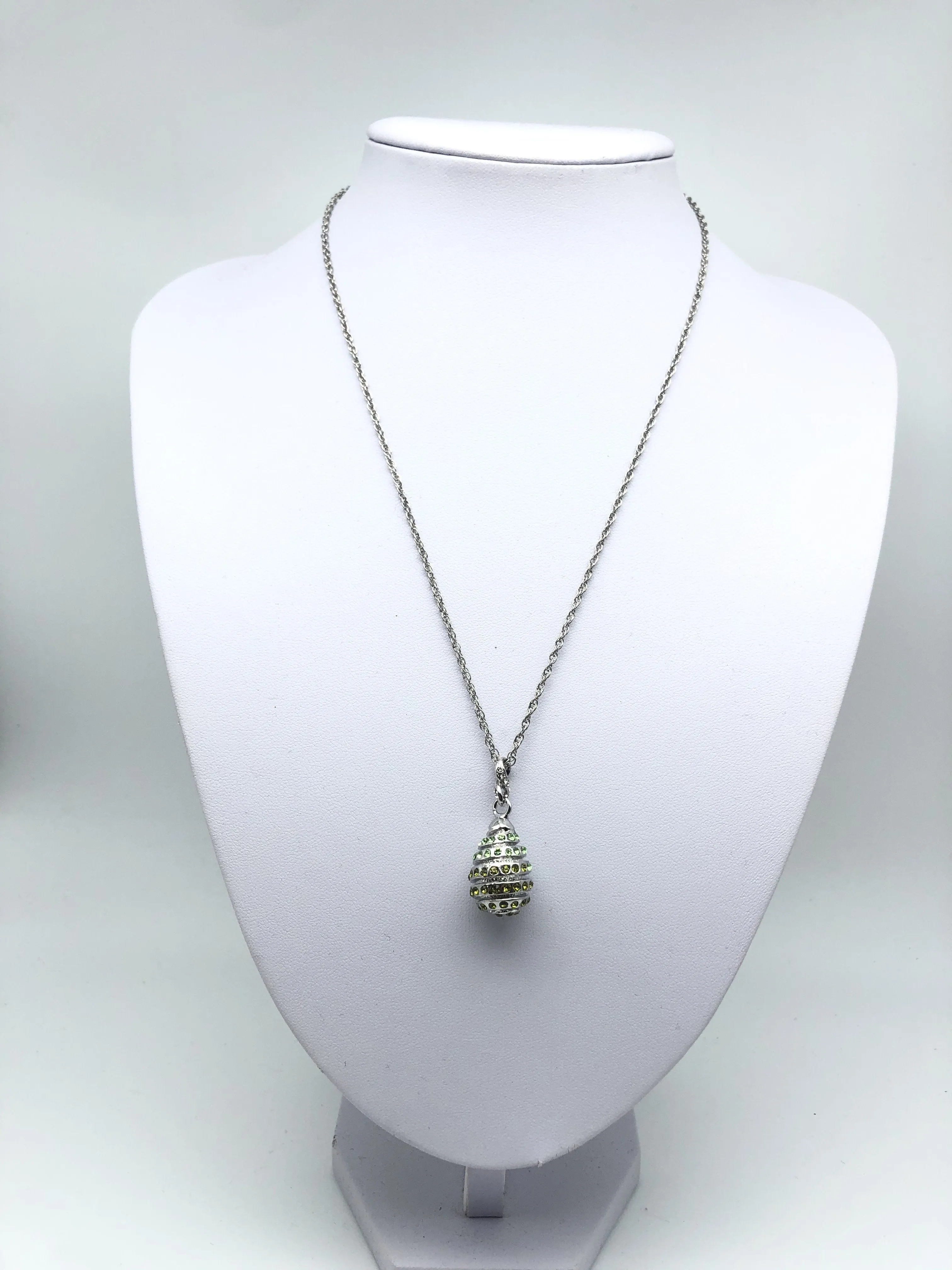 Silver Egg Pendant Necklace