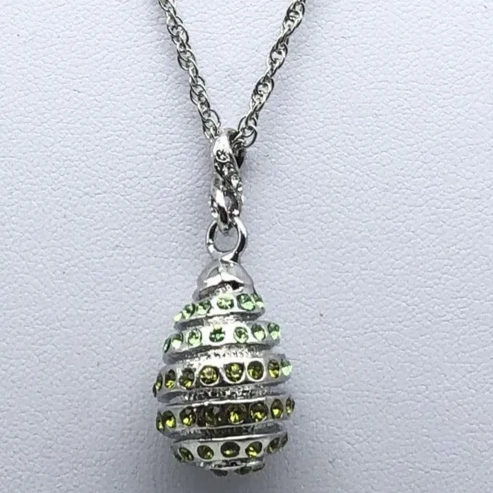 Silver Egg Pendant Necklace