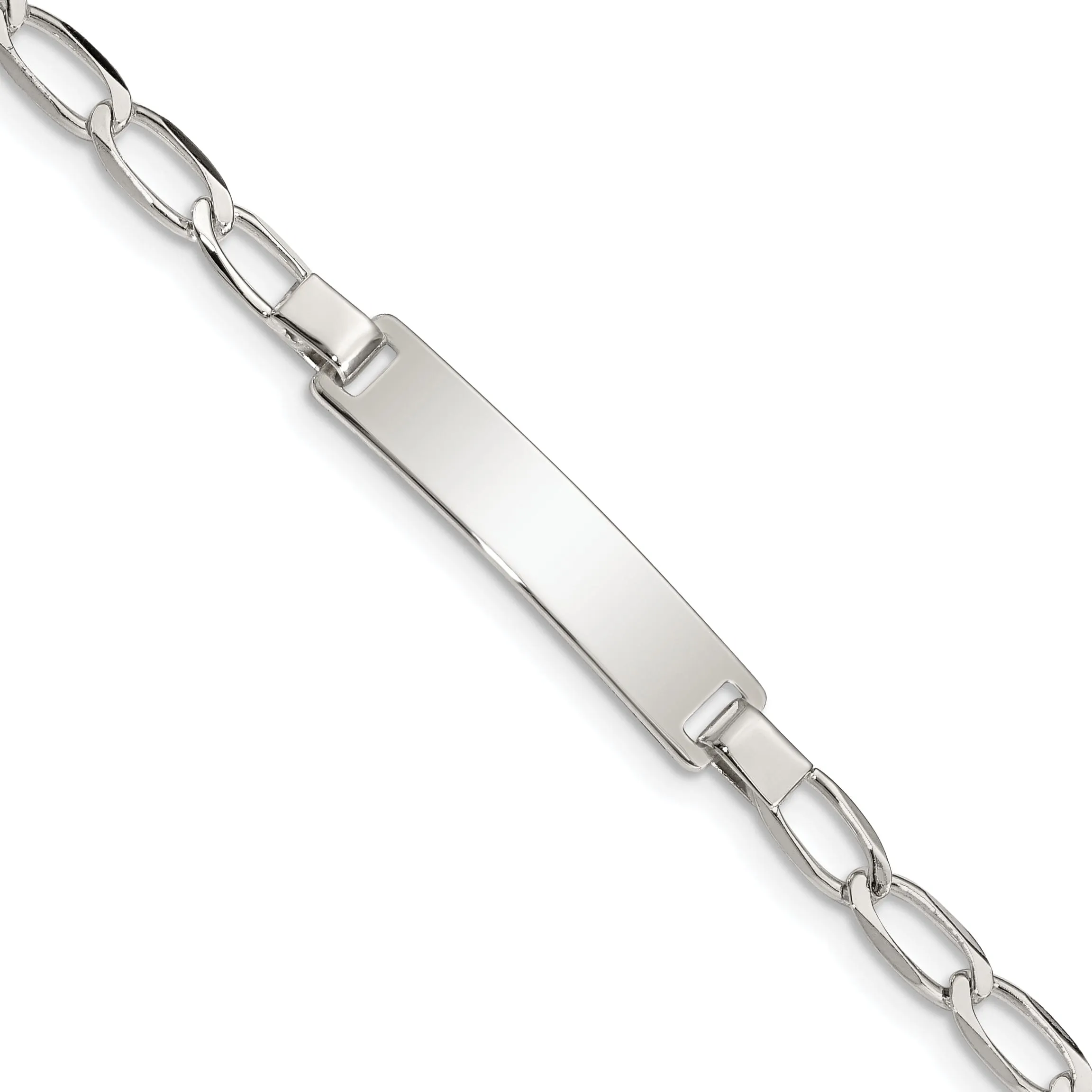 Silver Polish Engravable Childrens ID Bracelet