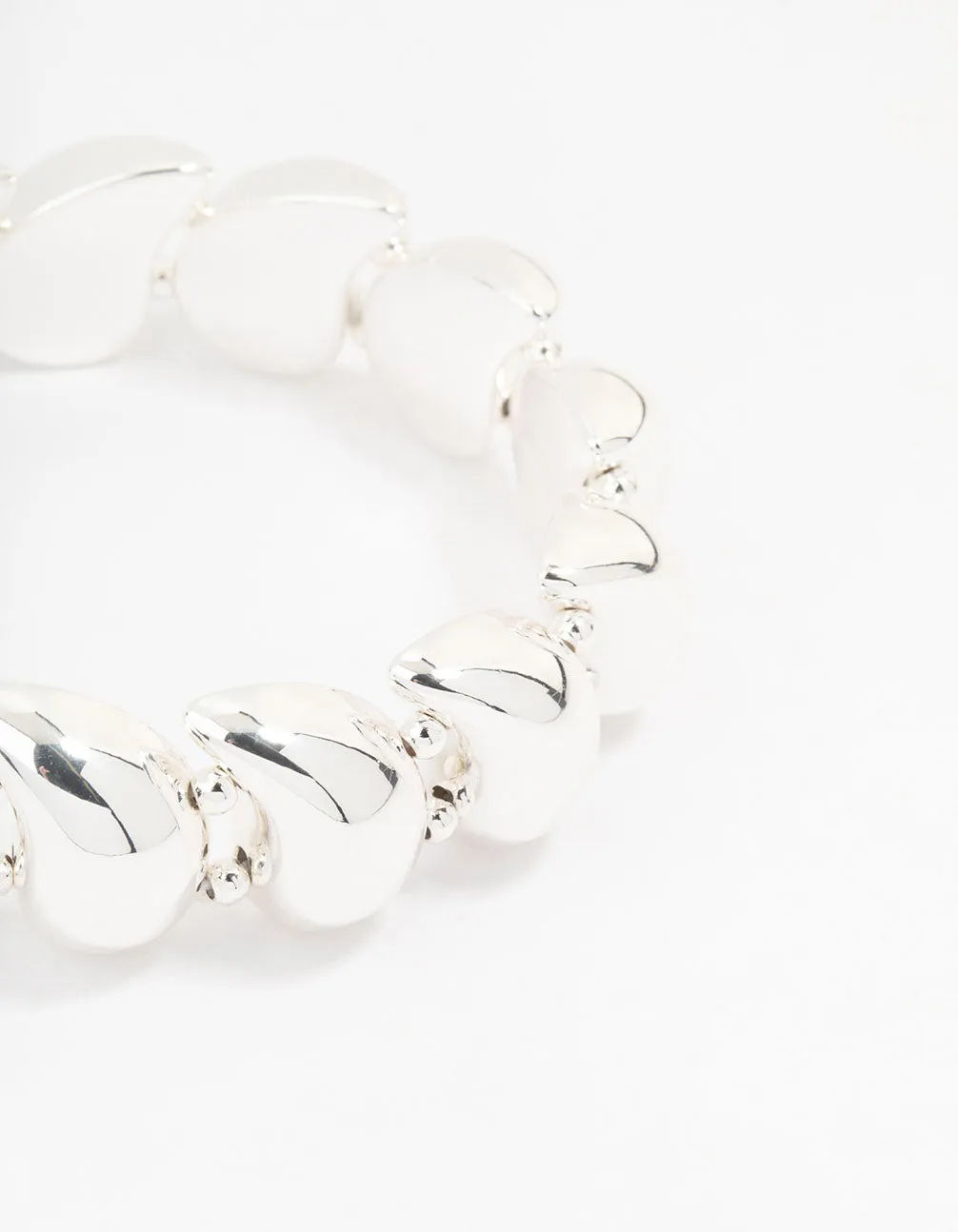 Silver Teardrop Stretch Bracelet