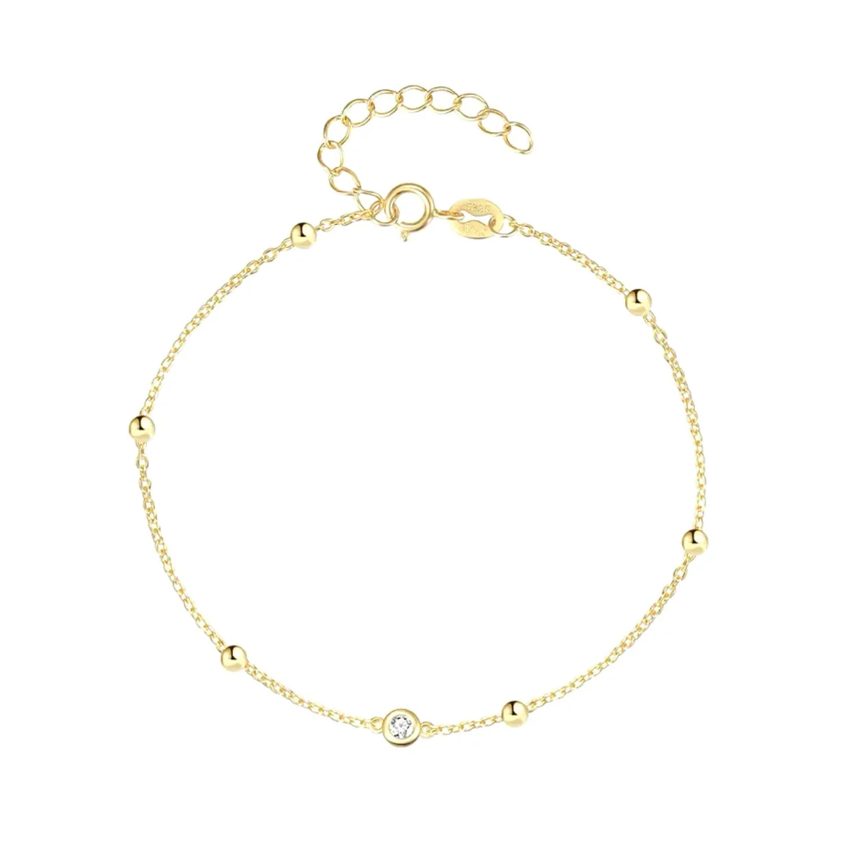 Single Cz Chain Bracelet