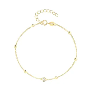 Single Cz Chain Bracelet