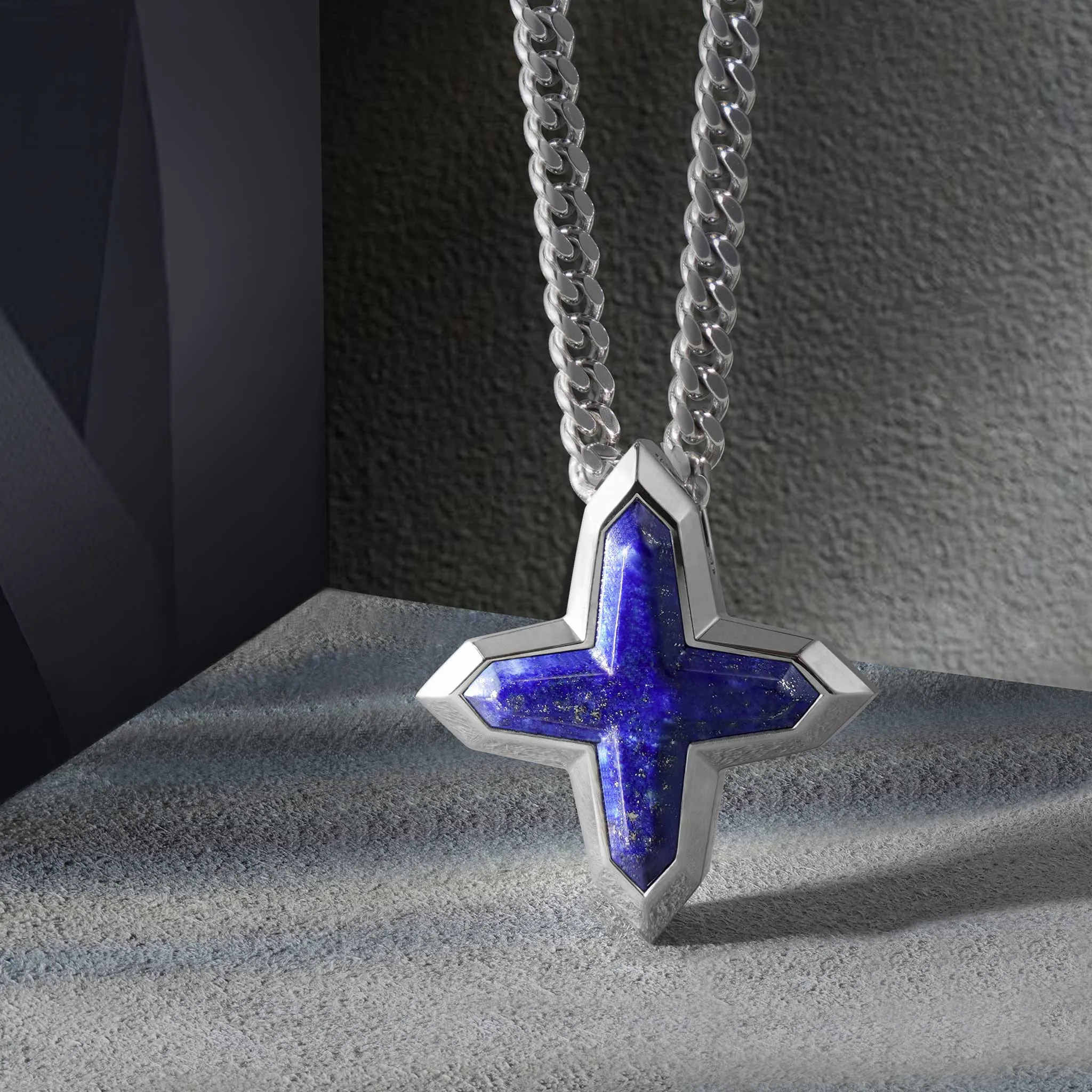 Sirius Cross Lapis Lazuli Necklace