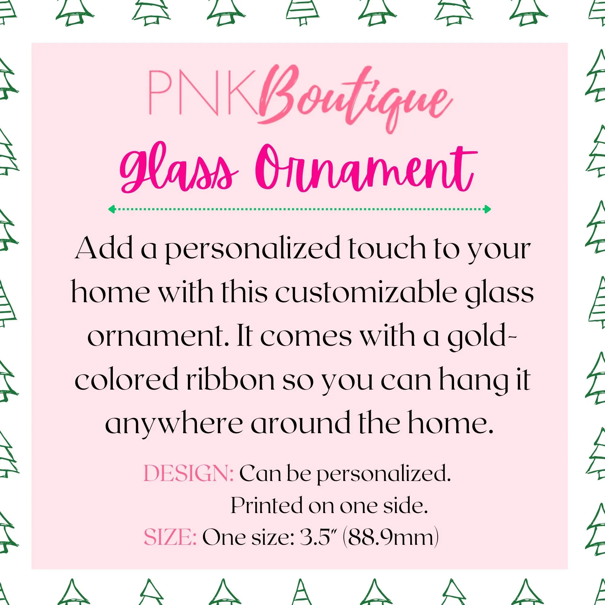 Sisters Pink and Green Glass Ornament