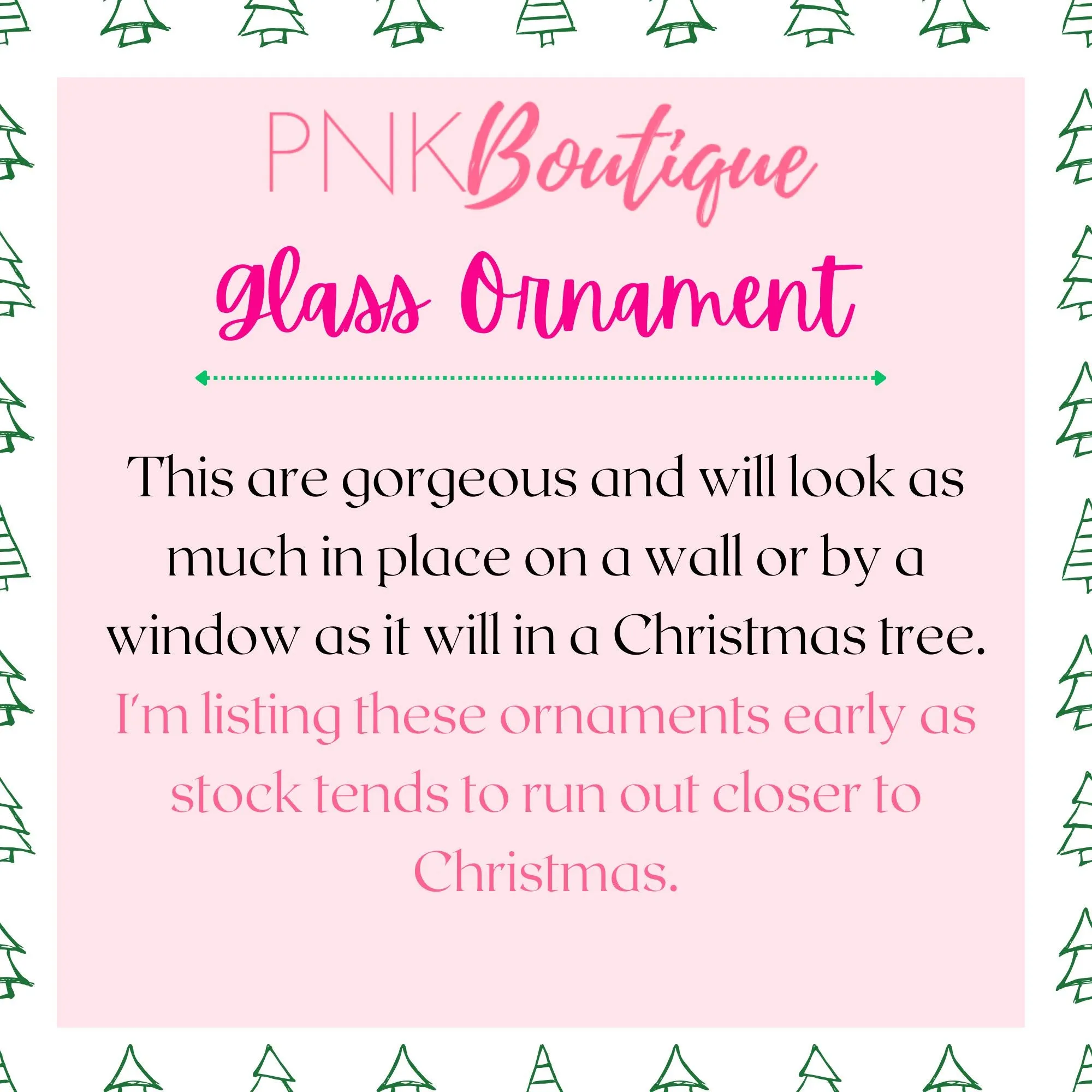 Sisters Pink and Green Glass Ornament