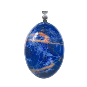 Sodalite Handmade Stone Pendant with Silver Bail