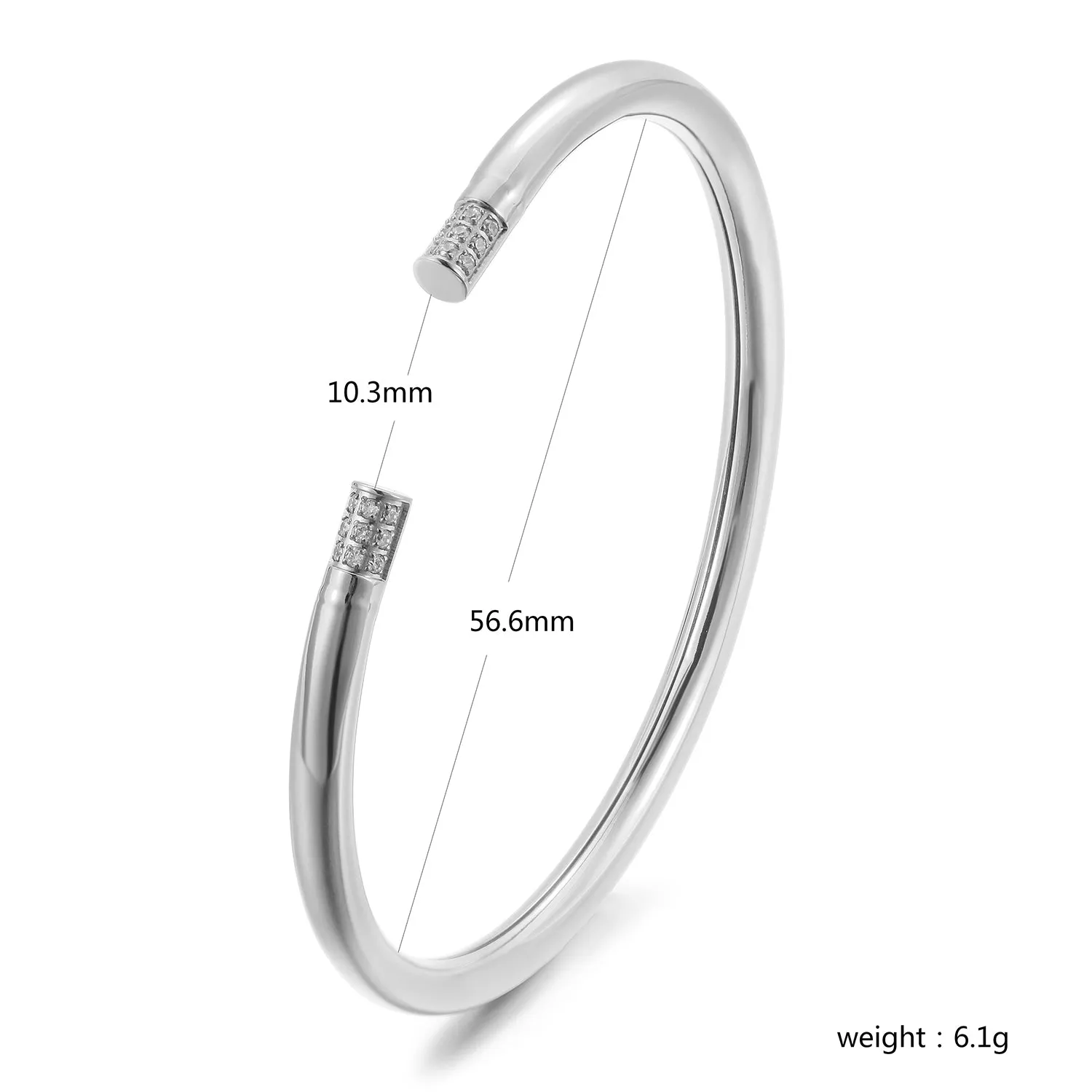 Stainless steel C-shaped smooth surface bracelet-NSB1824STWGZD
