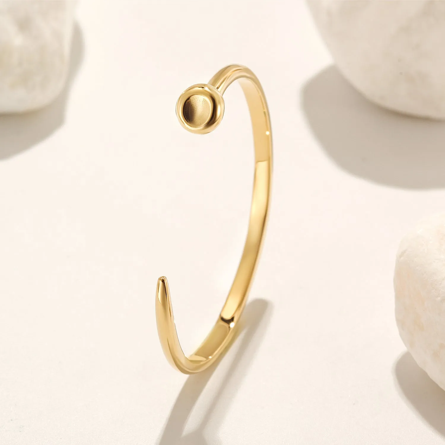 Stainless steel C-shaped smooth surface bracelet-NSB1843STGC
