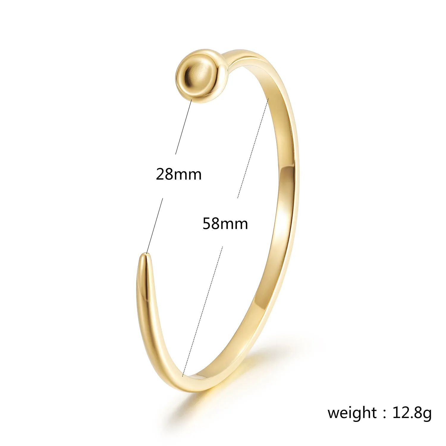 Stainless steel C-shaped smooth surface bracelet-NSB1843STGC