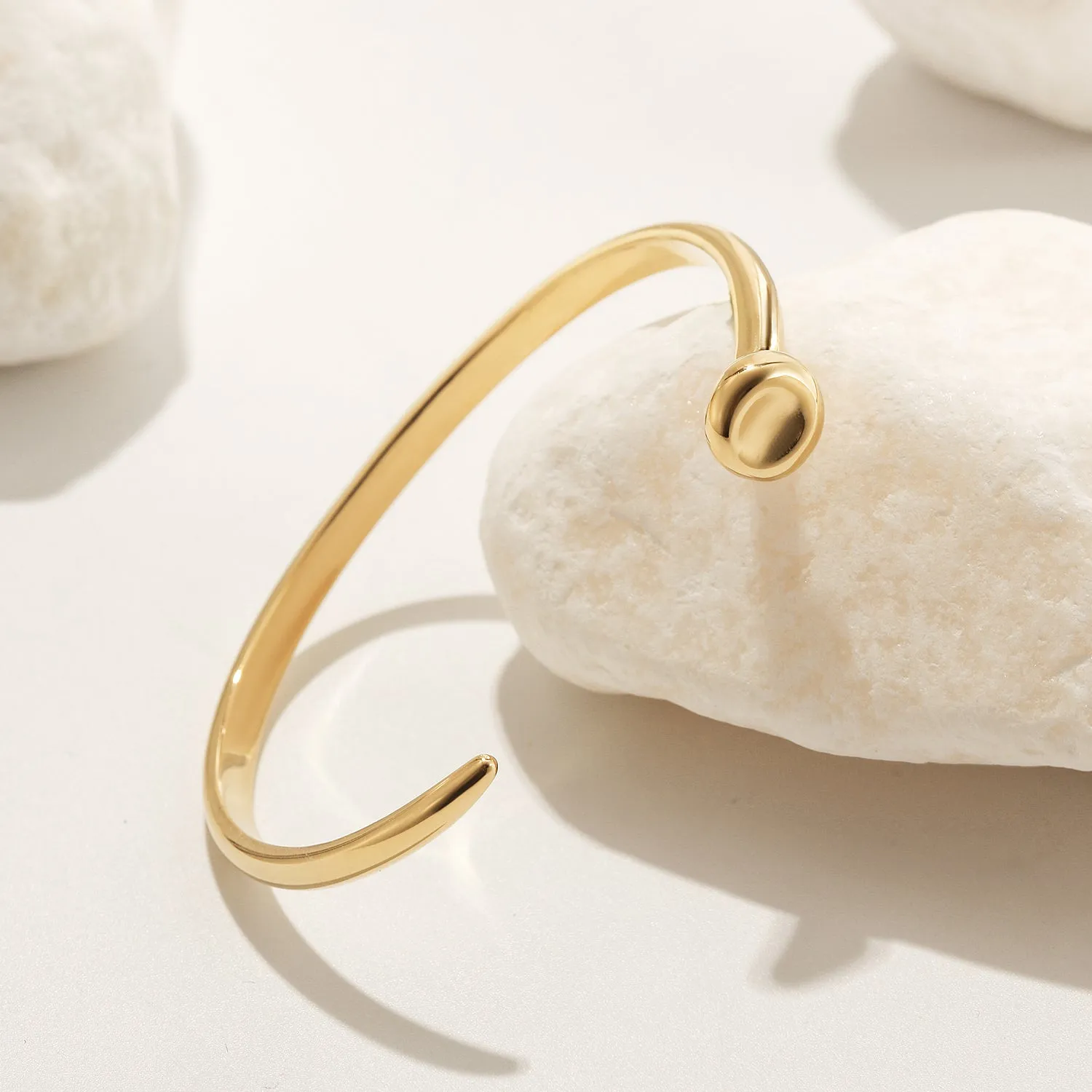 Stainless steel C-shaped smooth surface bracelet-NSB1843STGC