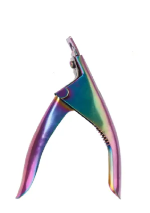 Stainless Steel Rainbow Color Titanium U Word False Nail Clipper