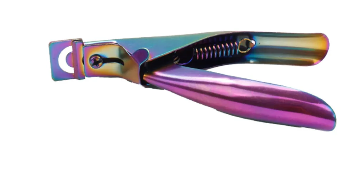 Stainless Steel Rainbow Color Titanium U Word False Nail Clipper