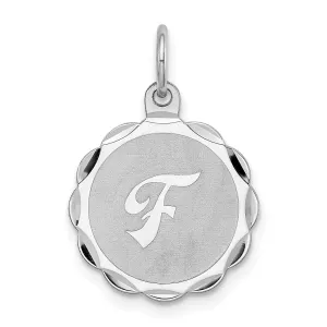 Sterling Silver Brocaded Initial F Charm