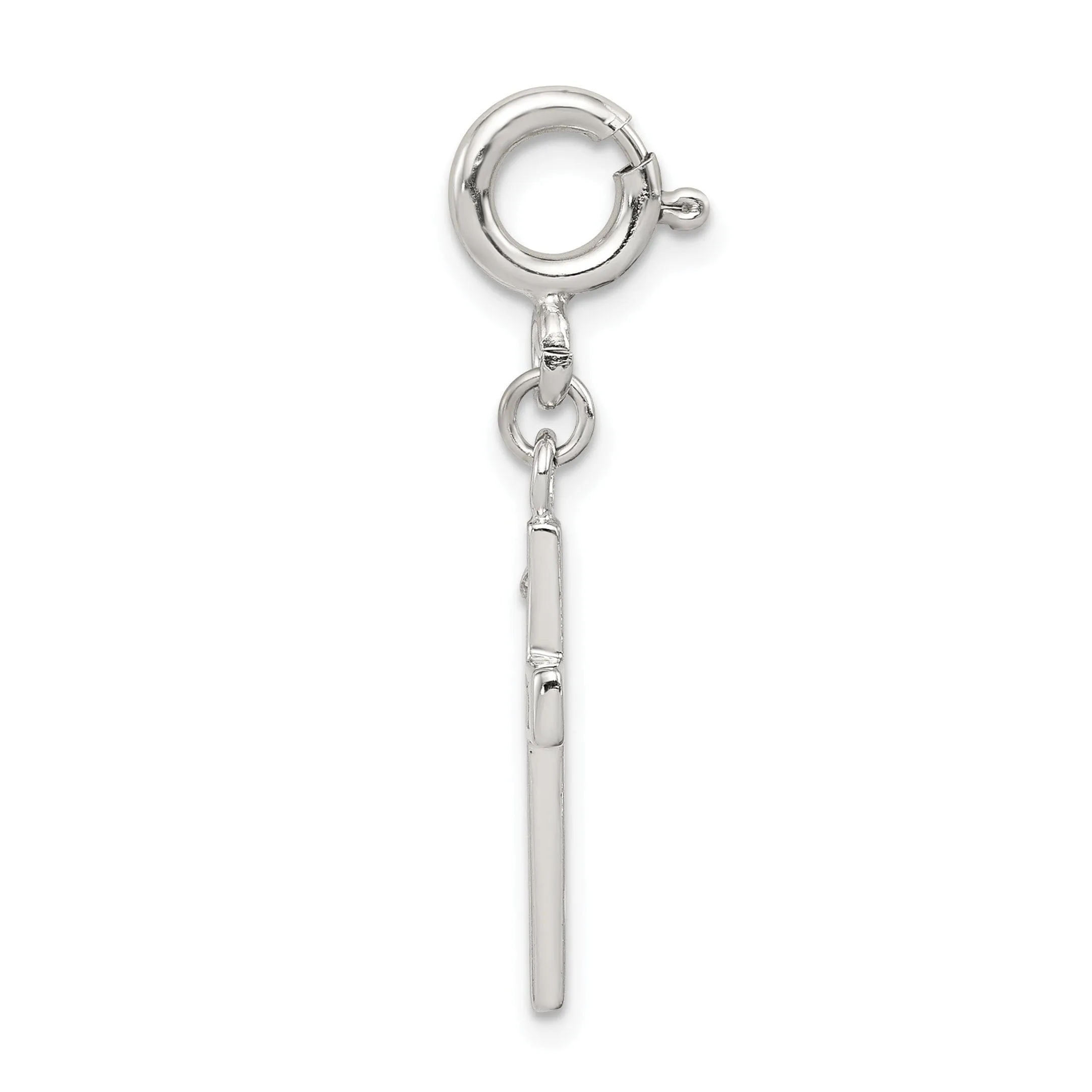 Sterling Silver CZ Faith Cross Clip-on Charm
